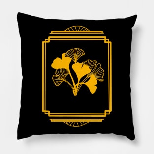 Art Deco Ginkgo leaves Pillow