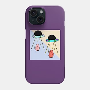 Ghosts being lifted into spaceship #1b Phone Case