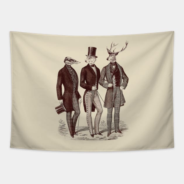 Gentlemen in the Woods Tapestry by Liuk