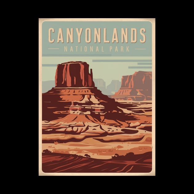 Retro Illustration of Canyonlands National Park by Perspektiva