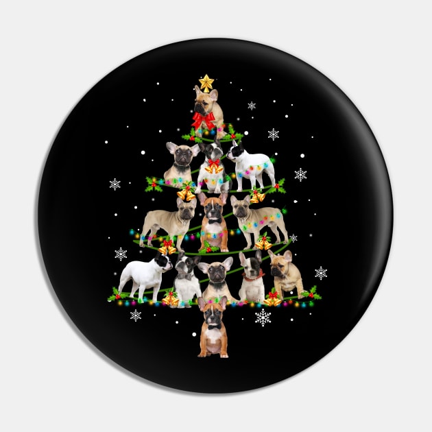 Cute French Bulldog Christmas Tree Xmas Gift Pin by Simpsonfft