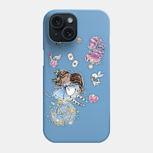 Brown Girl Alice falling in Wonderland Phone Case