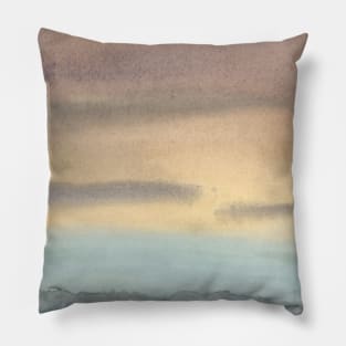 Colorful Landscape Watercolor Painting Pillow