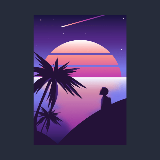 Synthwave Space Sunset by AwHM17
