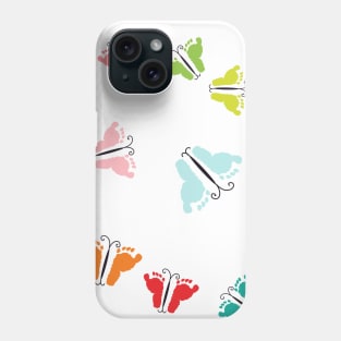 Baby footprints and butterfly Phone Case