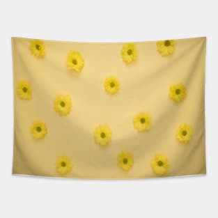 Yellow Cosmos Flower with yellow background Tapestry