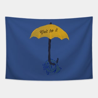 Yellow umbrella and blue horn black - Wait for it - blue Tapestry