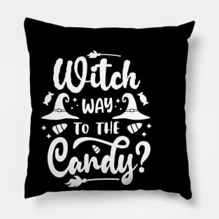 Witch Way to the Candy Halloween Witch Candy Lover Kids Pillow