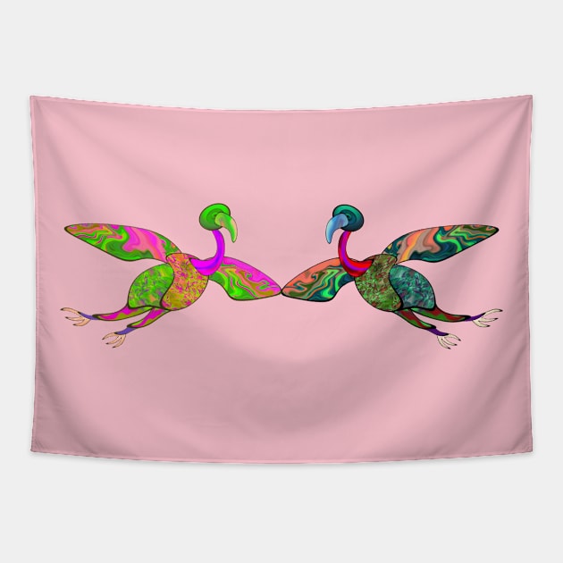 Dodos In Love Tapestry by Zenferren