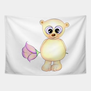 Teddy bear and flower Tapestry