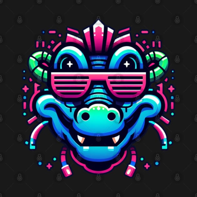 neon cyberpunk gator graphic by chems eddine