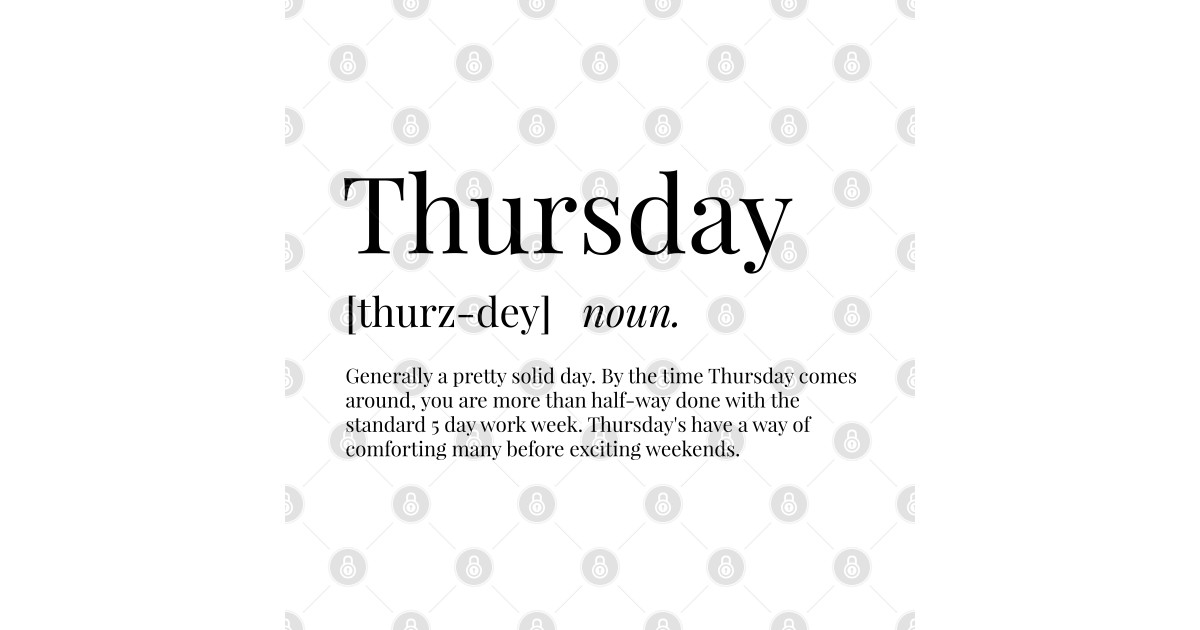 Thursday Definition Thursday TShirt TeePublic