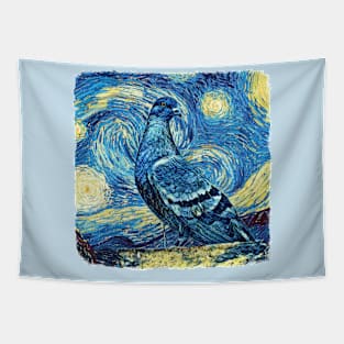 pigeons Van Gogh Style Tapestry