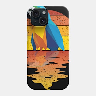 Vintage cute bird reflected on lights of moon Phone Case