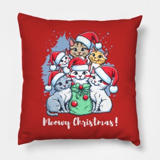 Meowy Christmas Pillow