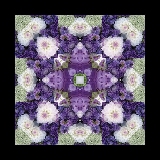 Mandala Kaleidoscope in Shades of Purple, Green, and White by Crystal Butterfly Creations