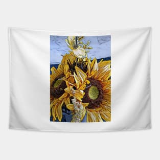 Sun Flower Day, Sun Flower Prints, Yellow Flower, Totes, Bedding, Bath, Kitchen Goods, Home Accents, Sun Flower Decor, Yellow floral Decor Tapestry