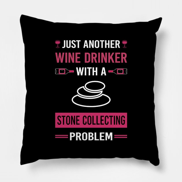 Wine Drinker Stone Collecting Stones Pillow by Good Day