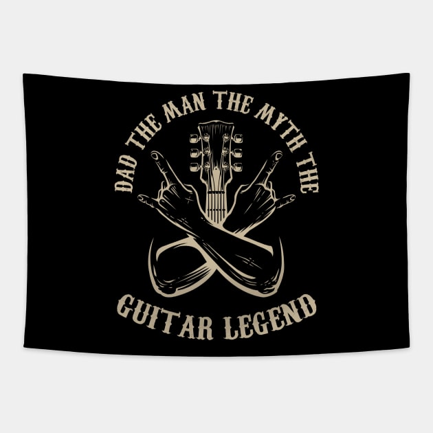 Dad The Man The Myth The Guitar Legend Tapestry by Violette Graphica