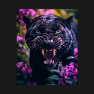 Floral Black Panther 4 T-Shirt