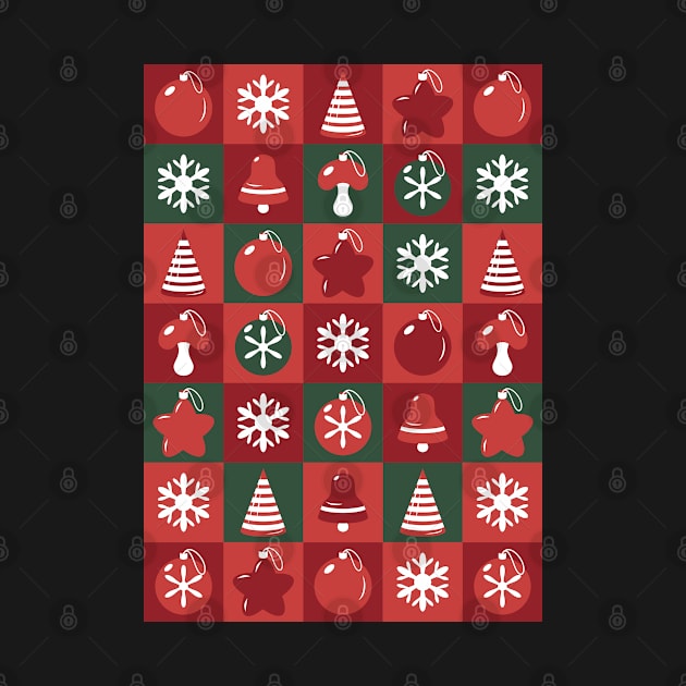 Festive pattern with Christmas ornaments by lents