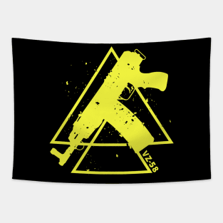 Yellow Triangles Assault rifle VZ-58 Tapestry