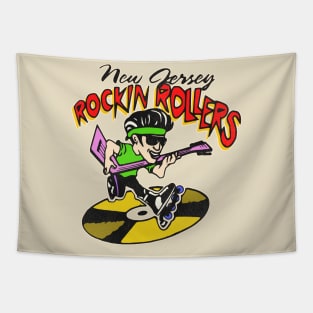 Retro Defunct New Jersey Rockin' Rollers Hockey Tapestry