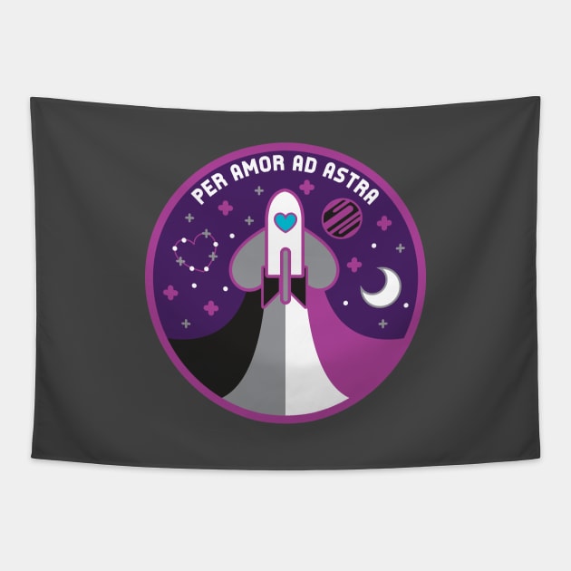 Space Pride - Asexual Flag Tapestry by wanderingkotka