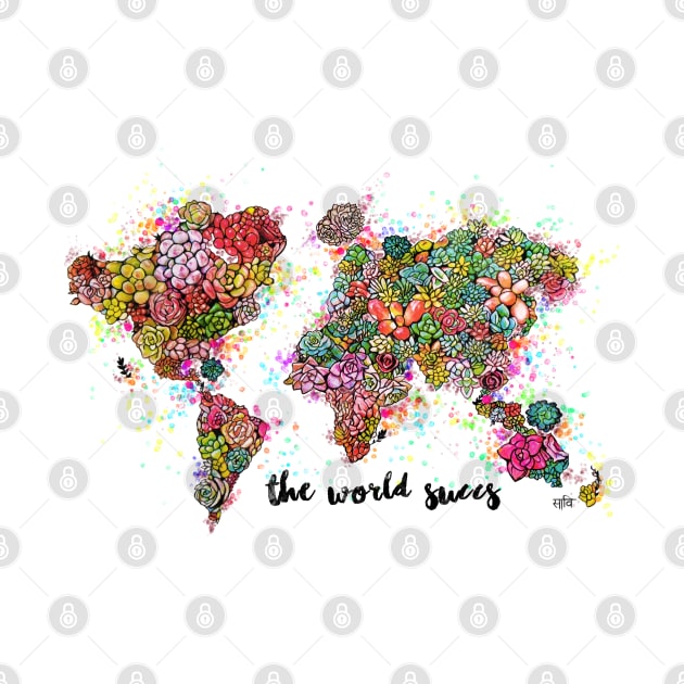 The World Succs ( Succulent World Map Rose Gold ) by artbysavi