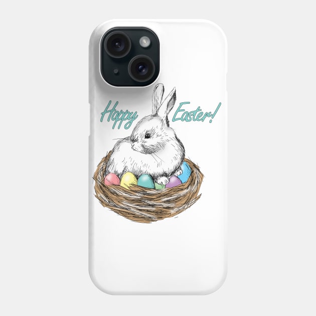 Easter Bunny Gift Phone Case by rachelsfinelines