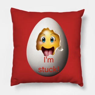 Emoji  stuck in egg Pillow