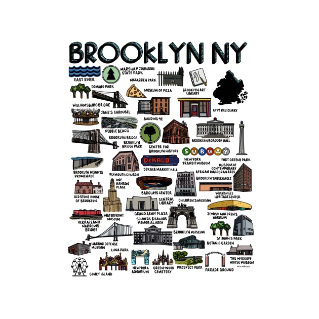 Brooklyn NY Map by fiberandgloss