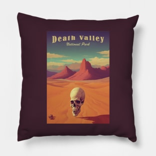 Death Valley National Park Vintage Travel  Poster Pillow