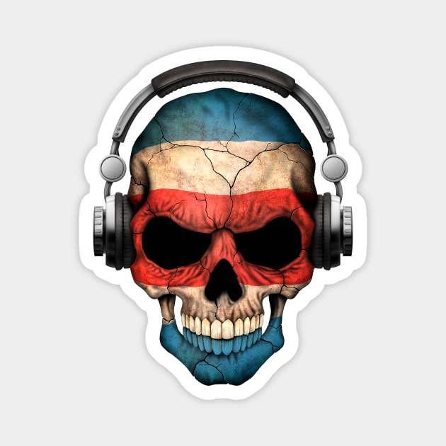 Dark Skull Deejay with Costa Rican Flag Magnet by jeffbartels