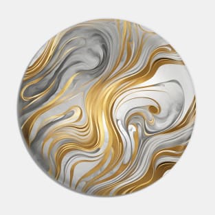 Gold and Silver Abstract Swirls Pin