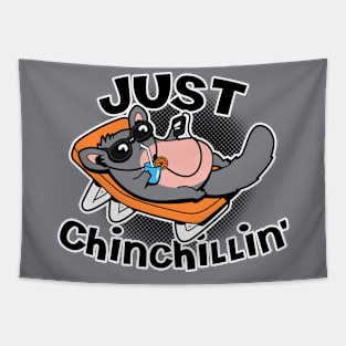 Funny Cute Chinchilla Chilling Cool Summer Beach Slogan Meme Tapestry