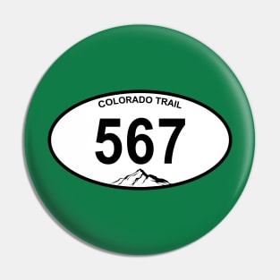 Colorado Trail thru hiker mileage 567 miles Pin