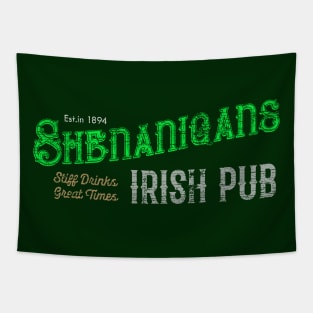 Shenanigans Irish Pub Bar Signage Tapestry