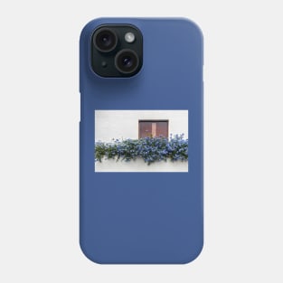 Window with blue flowers Phone Case