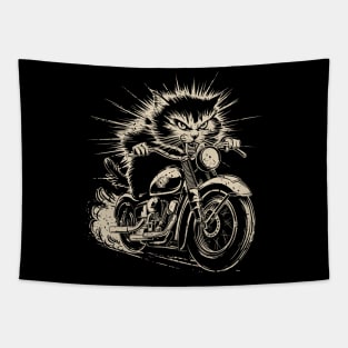 Motorcycle Cat Tapestry