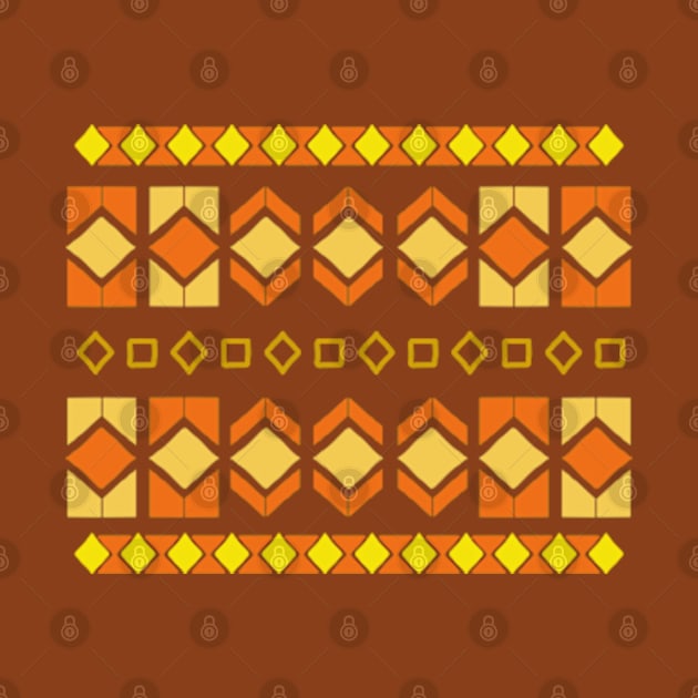 Rustic Diamond Pattern Yellow by urrin DESIGN