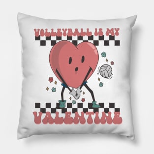 Retro Volleyball Valentines Day shirt, Volleyball Is My Valentine, Volleyball Heart Player Pillow