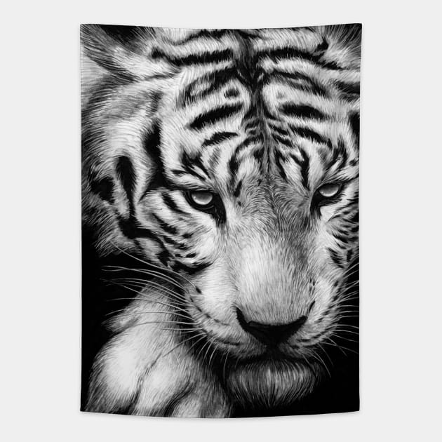 White Tiger Tapestry by Jomeeo