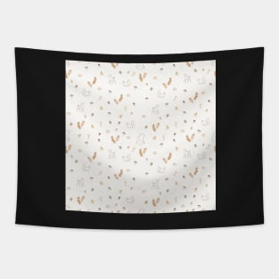 Squirrel Bear Floral Pattern Tapestry