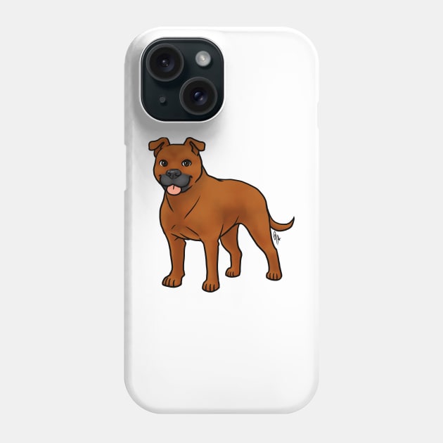 Dog - American Staffordshire Terrier - Natural Red Phone Case by Jen's Dogs Custom Gifts and Designs