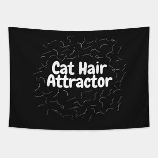 Cat Hair Attractor (white on dark) Tapestry