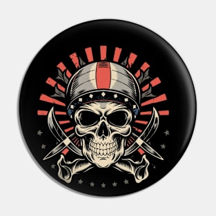 Rebellious Spirit Skull Ink - Defiant Tattoo Design Pin