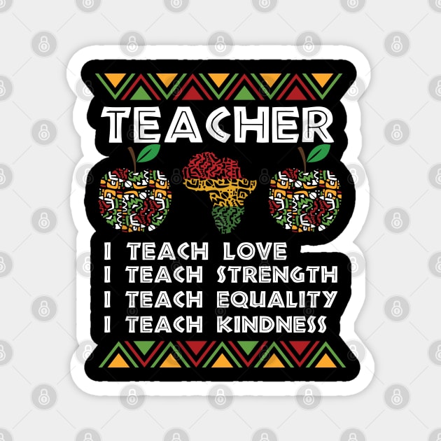 teacherBlack Women Teacher Afro Retro Black History Month Magnet by Gaming champion