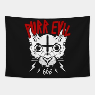 PURR EVIL - SATANIC CAT - OCCULT CAT - FUNNY CAT OCCULT Tapestry