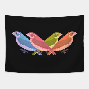 4 Colour Birds Tapestry